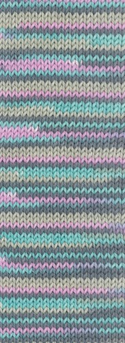 Lana Grossa Meilenweit 100 Merino Extrafine Cosy 6161 Roze/turkoois/donker/steengrijs gestreept-2