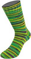 Lana Grossa Meilenweit 100 Merino Extrafine Cosy 6162 Wijnrood/mei/geelgroen/petroleumblauwe strepen-3