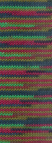 Lana Grossa Meilenweit 100 Merino Extrafine Cosy 6164 Khaki/wijnrood/mei/bosgroen gestreept-2