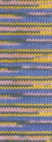 Lana Grossa Meilenweit 100 Merino Extrafine Cosy 6167 Geel/perzik/grafietgrijs/violetblauwe strepen-2