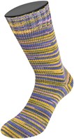 Lana Grossa Meilenweit 100 Merino Extrafine Cosy 6167 Geel/perzik/grafietgrijs/violetblauwe strepen-3