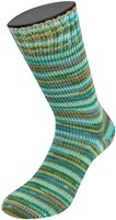 Lana Grossa Meilenweit 100 Merino Extrafine Cosy 6168 Mint turquoise/turquoise blauw/grijs bruin/mosgroene strepen-3