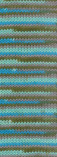 Lana Grossa Meilenweit 100 Merino Extrafine Cosy 6168 Mint turquoise/turquoise blauw/grijs bruin/mosgroene strepen-2