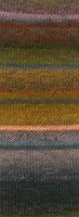 Lana Grossa Meilenweit 100 Rainbow 6407 Donker/licht olijf/donker/grijsgroen/oranje/okerbruin/zalm/grijsbruin-2