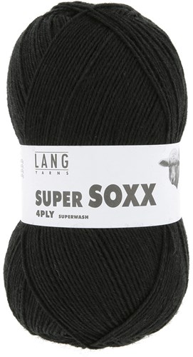 Lang Yarns Super Soxx 4-Fach 0004 Zwart (4-draads)