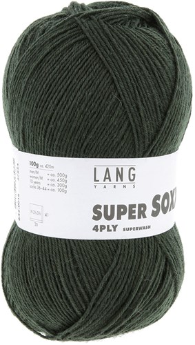 Lang Yarns Super Soxx 4-Fach 0018 Donkergroen (4-draads)-2