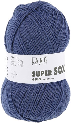 Lang Yarns Super Soxx 4-Fach 0005 Donkergrijs Gemêleerd (4-draads)-2