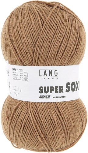 Lang Yarns Super Soxx 4-Fach 0010 Staalblauw (4-draads)-2