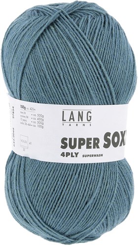 Lang Yarns Super Soxx 4-Fach 0072 Aqua (4-draads)-2