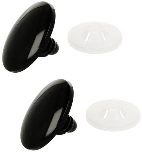 Plastic veiligheidsogen ovaal Zwart 11 mm (per paar)