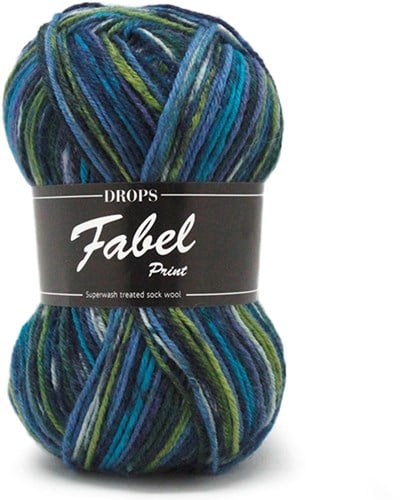 Drops Fabel Print 677 Green-turquoise