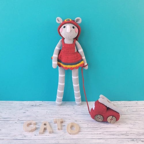 Brandweerneushoorns Charlie & Cato Garen- en Haakpakket