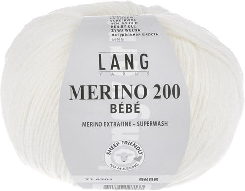 Lang Yarns Merino 200 Bebe 0301 Wit