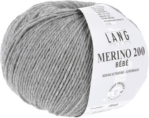 Lang Yarns Merino 200 Bebe 0303 Lichtgrijs Gemêleerd-2