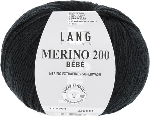 Lang Yarns Merino 200 Bebe 0304 Zwart
