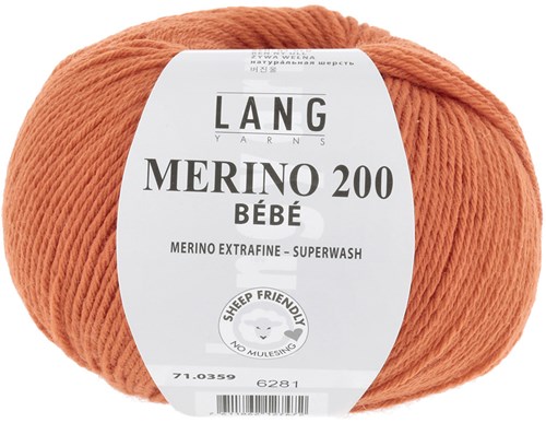 Lang Yarns Merino 200 Bebe 0359 Oranje