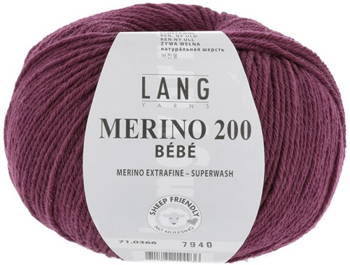 Lang Yarns Merino 200 Bebe 0366 Bosbes