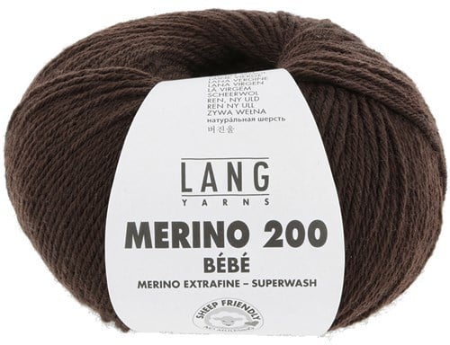 Lang Yarns Merino 200 Bebe 0368 Donker Bruin