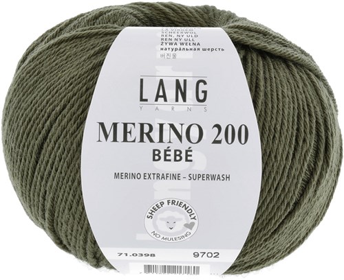 Lang Yarns Merino 200 Bebe 0398 Olijf