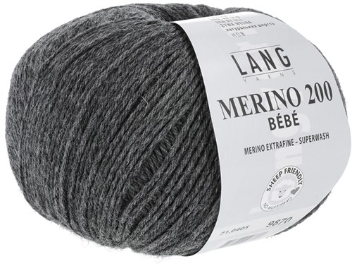 Lang Yarns Merino 200 Bebe 0405 Donkergrijs Gemêleerd-2