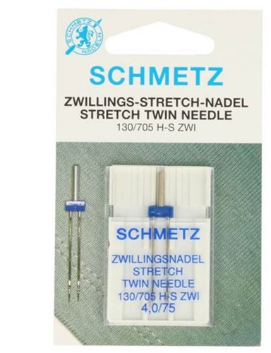 Schmetz Stretch Tweelingnaald 4,0/75 - 1 naald op kaart