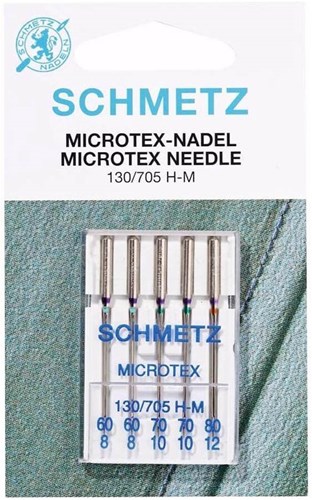 Schmetz Microtex Naalden Dikte 60 t/m 80 - 1 x 5 Naalden op kaart