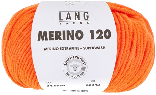 Lang Yarns Merino 120 0659 Oranje Neon