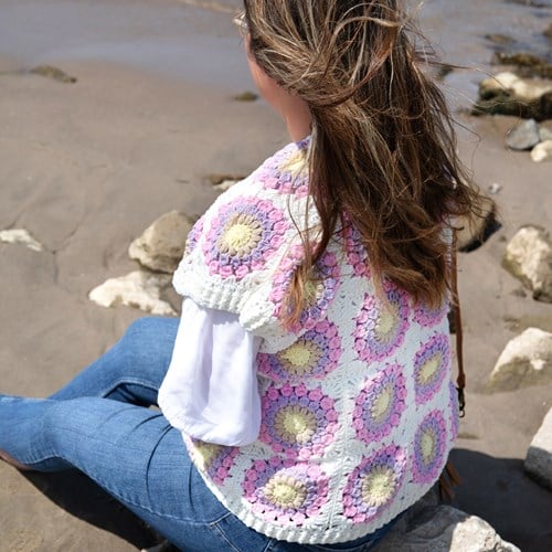 Pastel Sunset Gilet Garen- en Haakpakket - Finishing Stitches