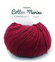 Drops Cotton Merino Uni Colour 7 Wijnrood