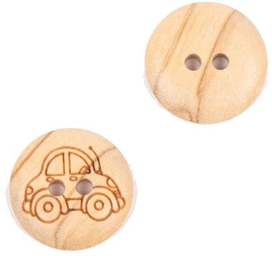 Drops houten knoop Auto 15 mm