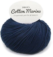 Drops Cotton Merino Uni Colour 08 Marineblauw