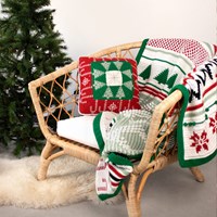 Kerstkussen Haakpakket Groen/rood