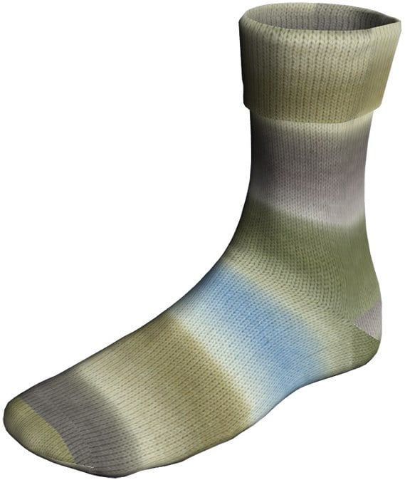 s.o Lang Yarns Super Soxx Color 4-PLY 0505 Olijf/Lichtblauw/Grijs 1143