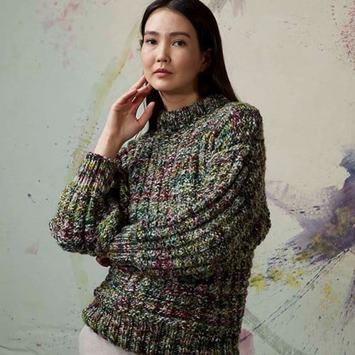 Lang Yarns Lyonel 097 Olive / Berry-3