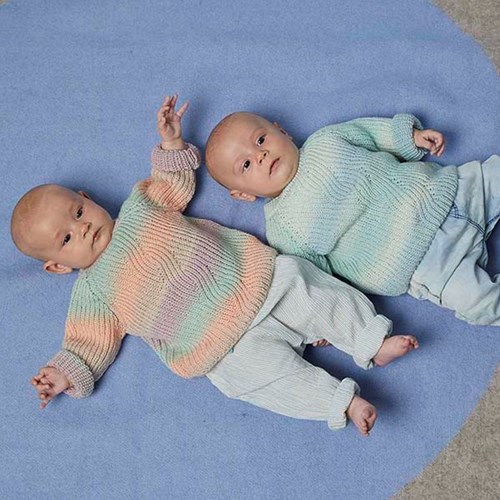 Lang Yarns Merino 200 Bebe Color 355 Multicolour green/salmon/lilac-2