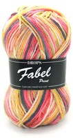 Drops Fabel Print 903 Yellow/Pink