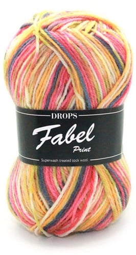 Drops Fabel Print 903 Yellow/Pink