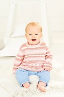 Breipatroon Stylecraft Bambino Prints DK No. 9842 Baby trui en vest-2