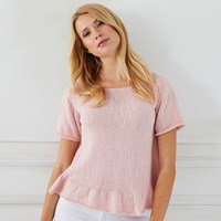 Peach Cotton Top met Ruches Breipakket 3 L Denim-2