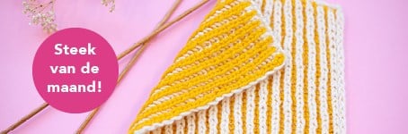 Patentsteek breien met 2 kleuren - Steek van de maand
