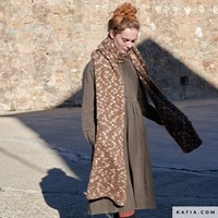 Katia Air Alpaca Natural Colors Sjaal Breipatroon