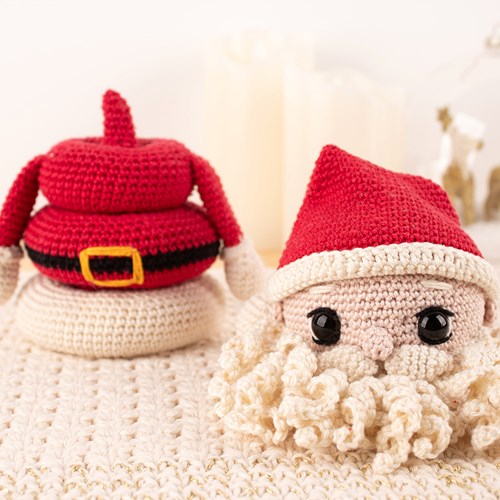 Amigurumifestival Kerst: Kerstman Stapeltoren Garenpakket - Exclusief Patroon-3