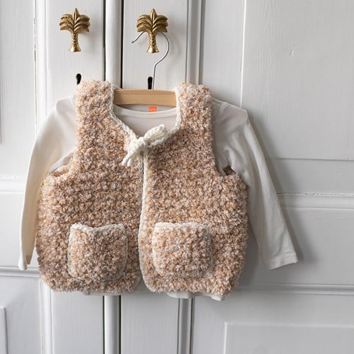 Hugg Kindervest Breipakket 2 Beige 6/12 maanden