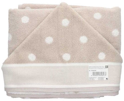 Rico Badhanddoek met Capuchon 80 x 70 cm 005 Beige/Wit