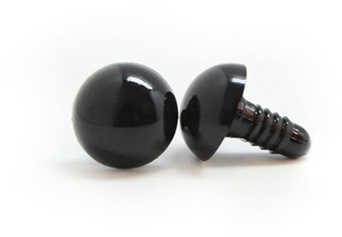 Veiligheidsogen Zwart 16mm per paar