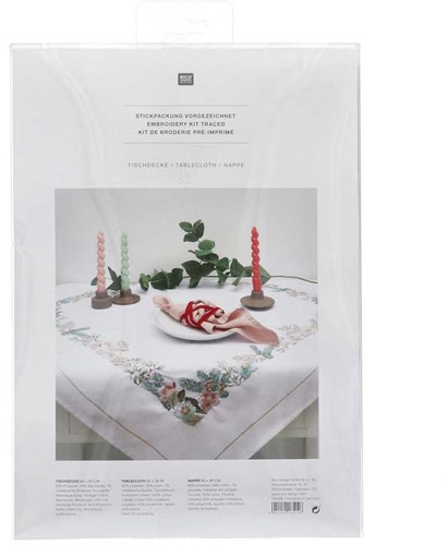 Rico Kerstrozen Tafelkleed Borduurpakket-3