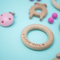 Durable Houten Bijtring Baby Girl-2