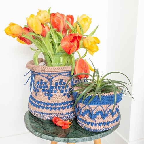 Yarn and Colors Boho Plant Baskets Haakpakket 006 Taupe