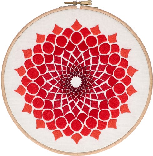 Kaleidoscope OG (20 cm) Borduurpakket 001 Rood-2