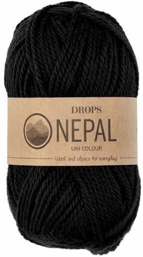 Drops Nepal Uni Colour 8903 Zwart